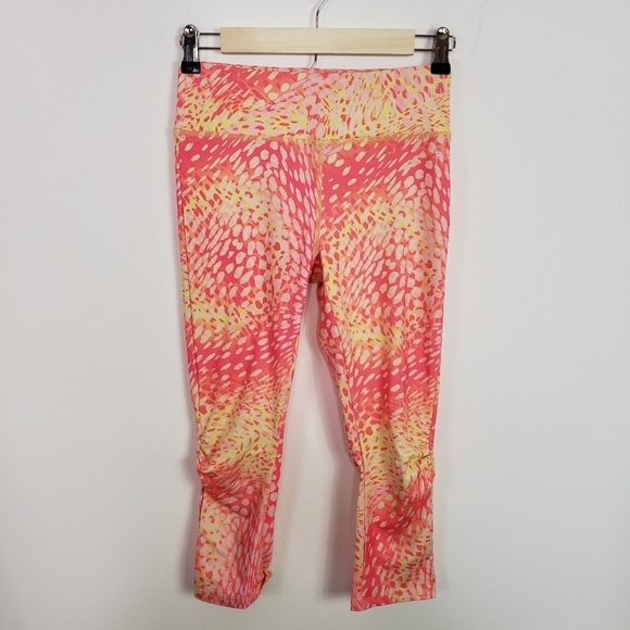 Danskin Now Athletic crop Legging neon animal print leopard - Picture 1 of 6